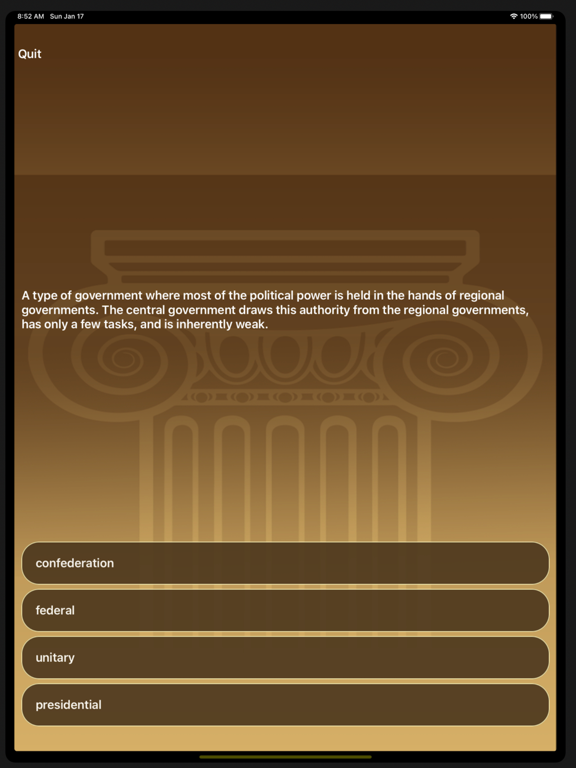 iScore5 AP U.S. Government iPad screenshot 4 - Education app