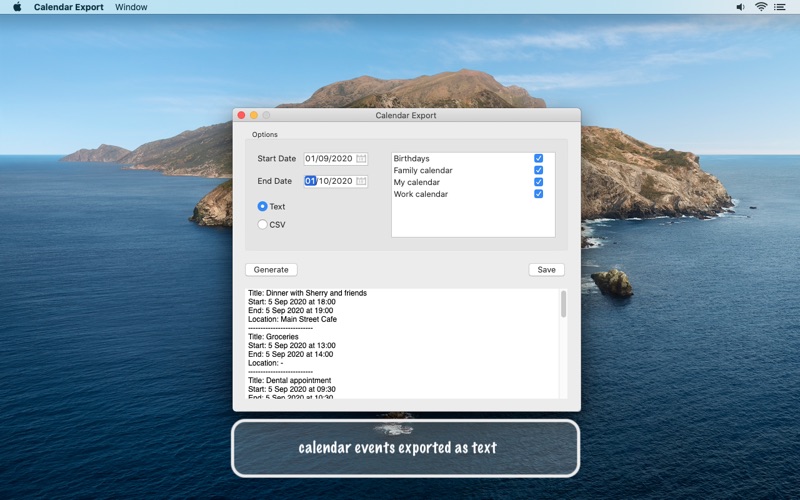 Screenshot #2 pour Calendar Export