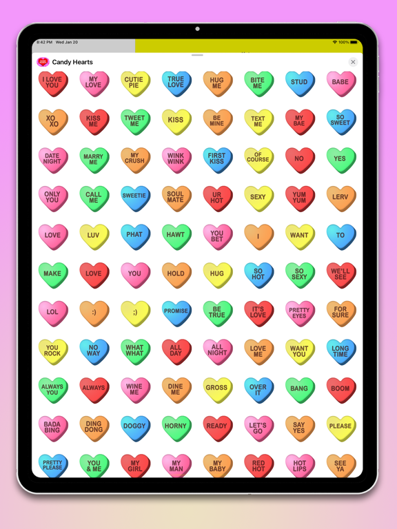 Screenshot #5 pour Candy Hearts Fun Stickers