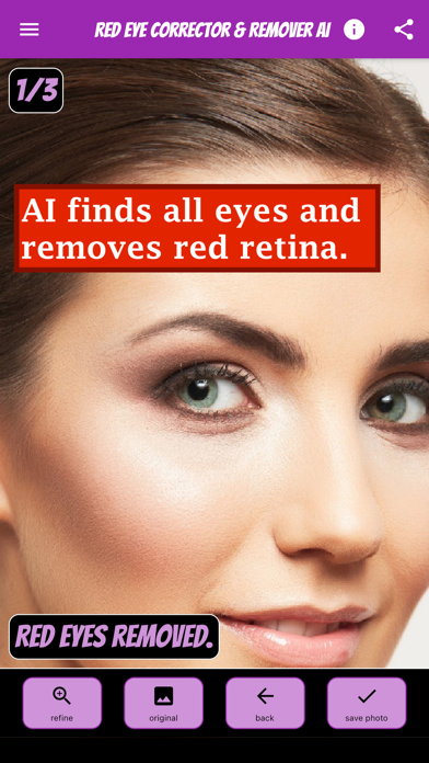 Screenshot #1 pour Red Eye Corrector & Remover AI