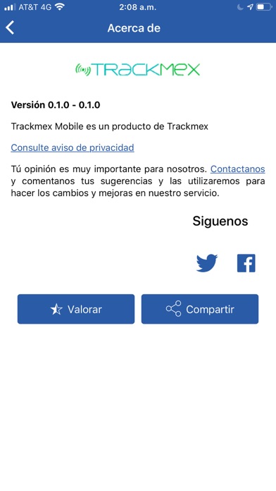 Screenshot #1 pour Trackmex Mobile