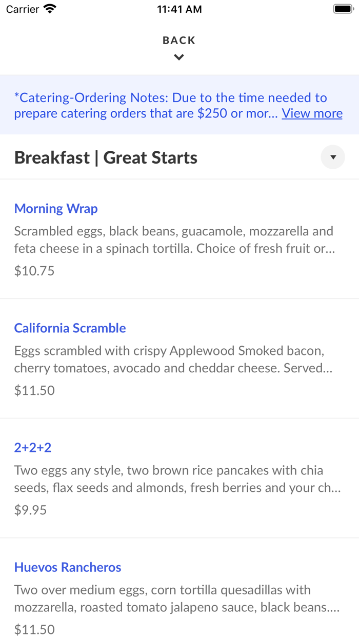 Café Vida at Bay Club