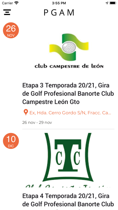 Profesionales de Golf México Screenshot