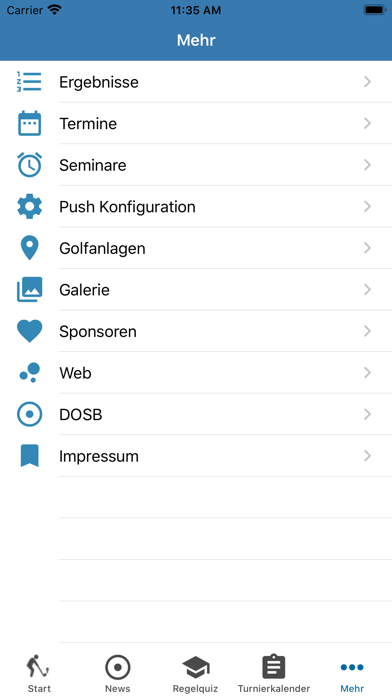 Bayerischer Golfverband Screenshot