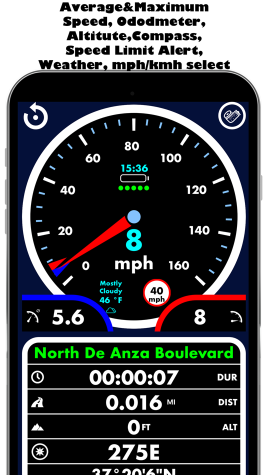 #1. Speedometer •• (iOS) Podle: Matrix Software Co.