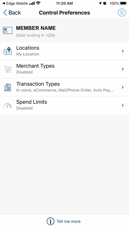 EdgeMobile Cardcontrols