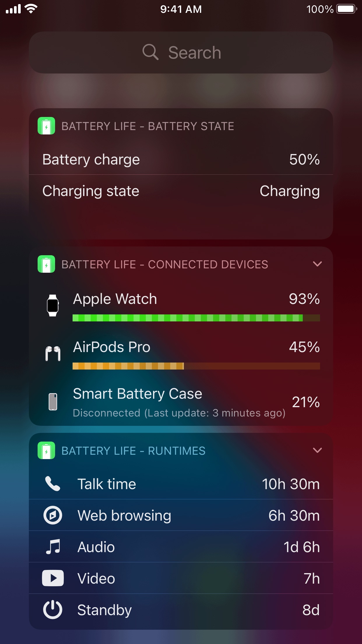 Screenshot do app Battery Life