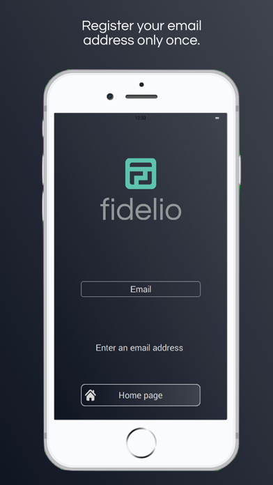 Fidelio Password-less Login Screenshot