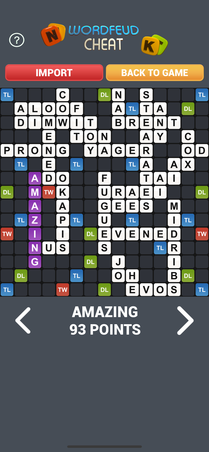Solve WordFeud Cheat
