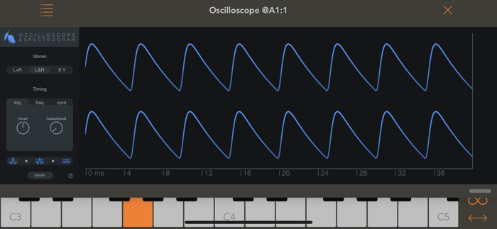 Oscilloscope and Spectrogram