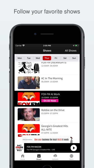 FOX-FM Macon 94.7 95.5 FM Screenshot