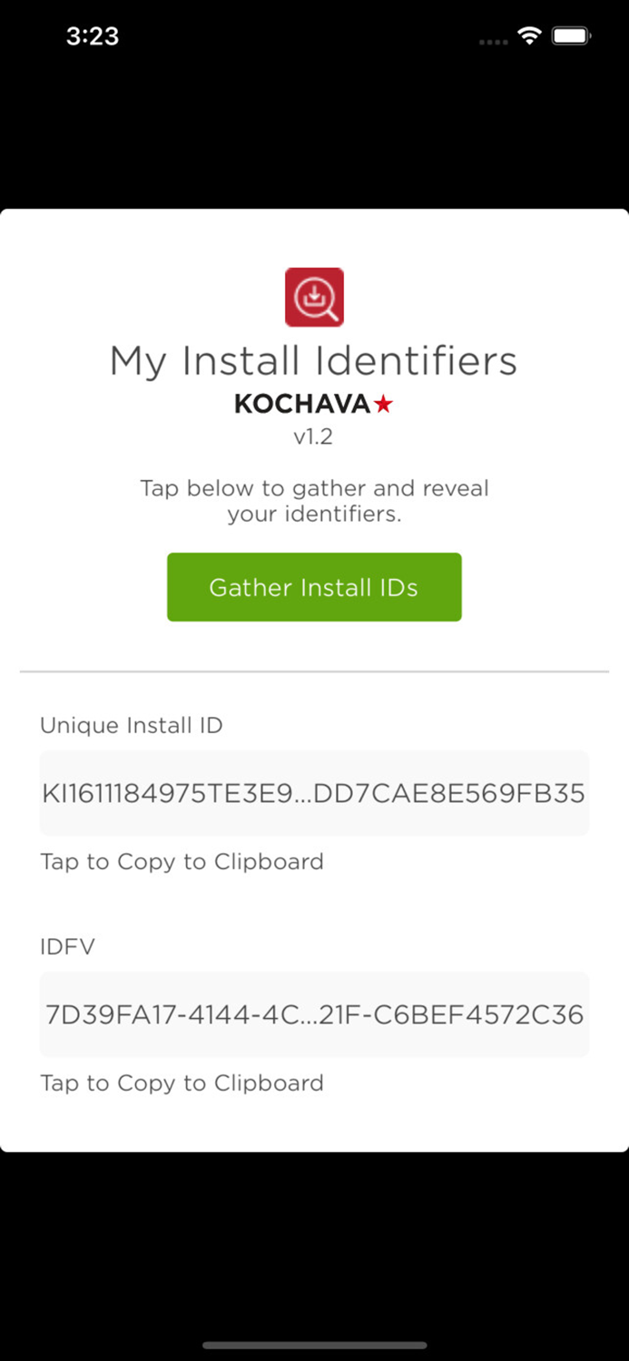 My Install Identifiers