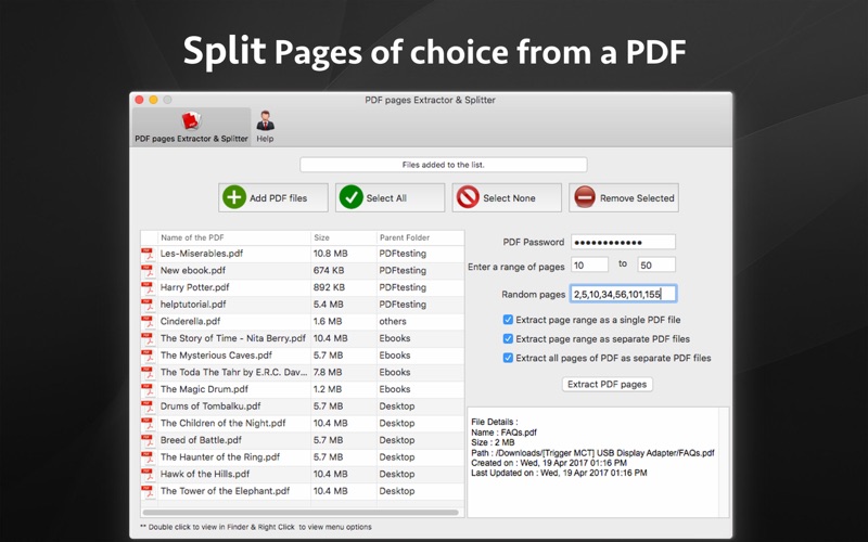 Screenshot #1 pour PDF pages Extractor & Splitter