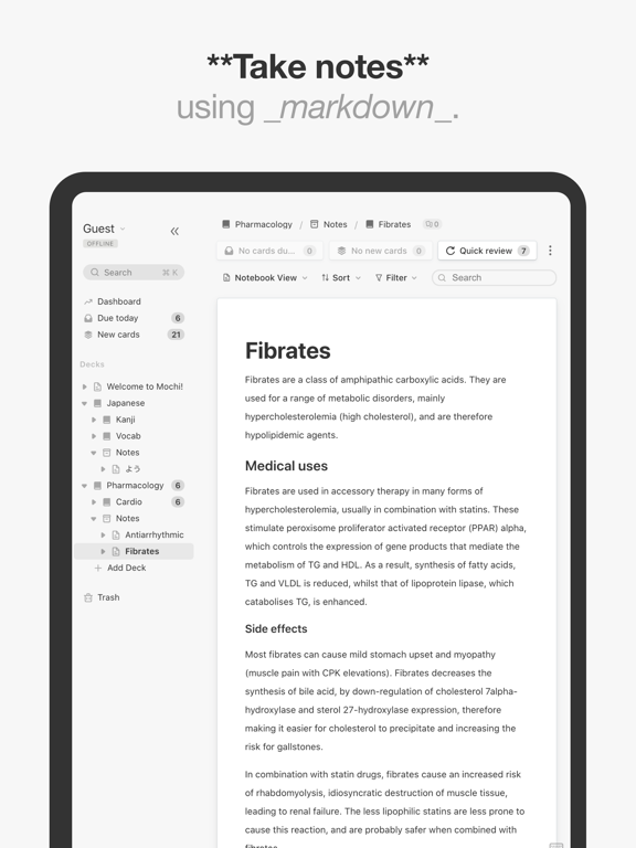 Screenshot #5 pour Mochi - Flashcards and notes