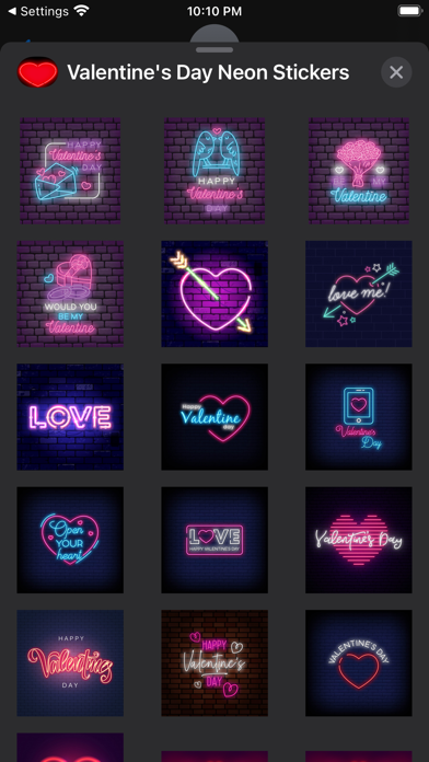 Valentines Day Neon Stickers Screenshot