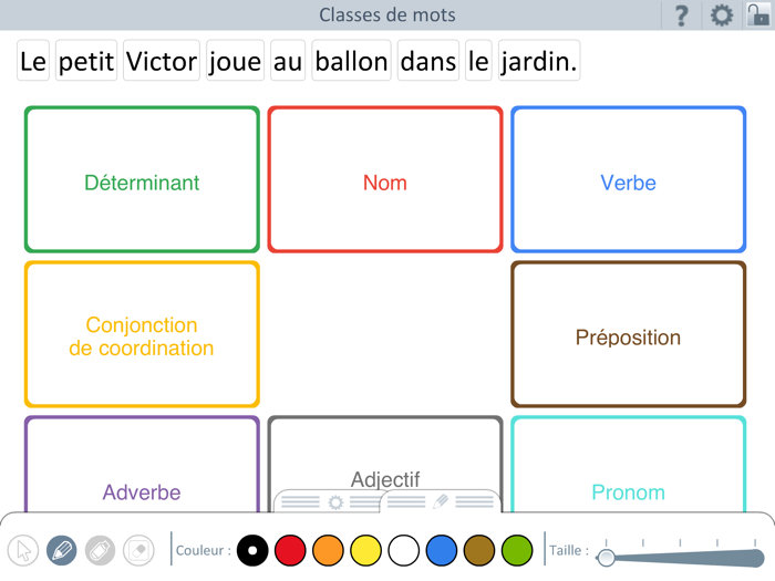 École  Classes de mots
