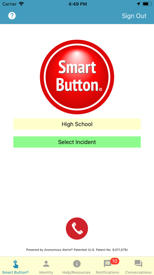 #2. Smart Button Panic Button (iOS) By: Anonymous Alerts, LLC