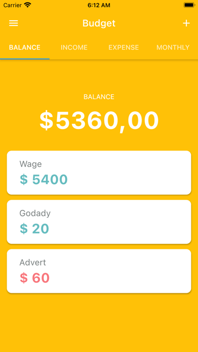 Budget Account Screenshot