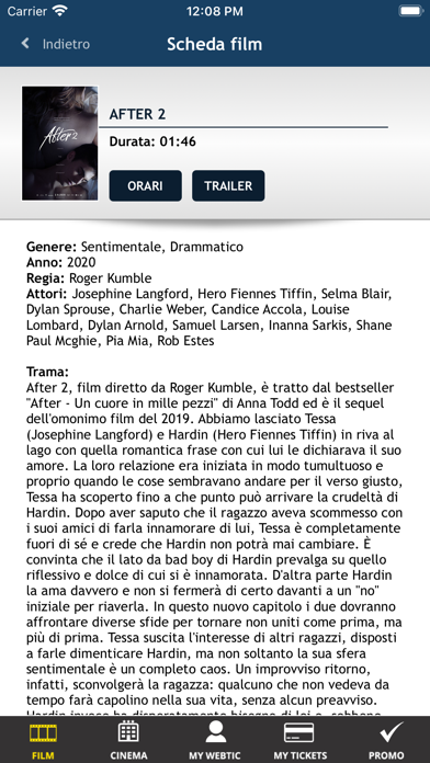 Webtic Ferrero Cinemas Screenshot