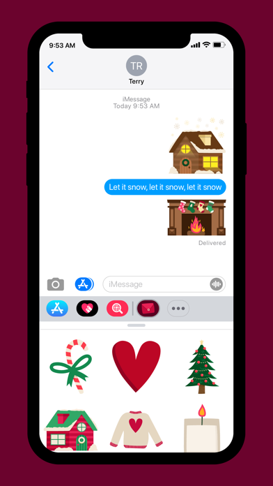 Cozy at Home Holiday Stickers Screenshot