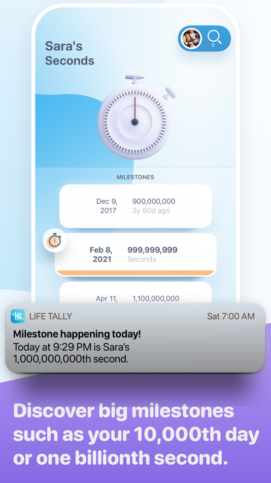 #4. Life Tally: Count Every Second (iOS) 由: Matthew Parrott