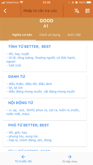Vstep English Dictionary Screenshot