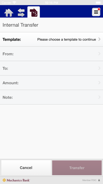 Mechanics Bank Business Mobile Screenshot