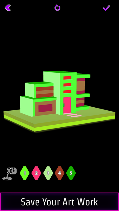 Glow House Voxel - Neon Draw Screenshot