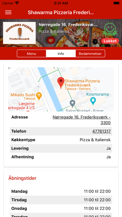 Shawarma Pizzeria Frederiksark Screenshot