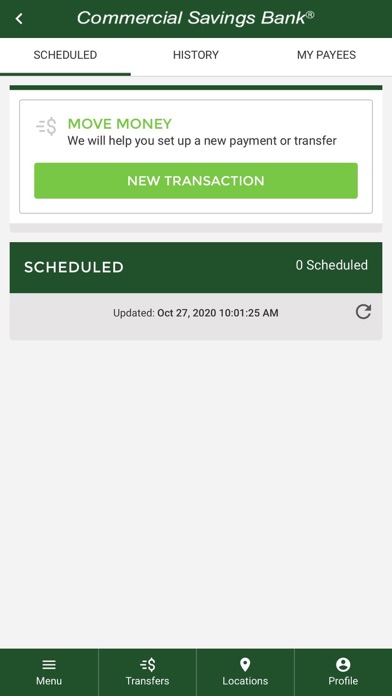 Commercial Savings Bank Screenshot