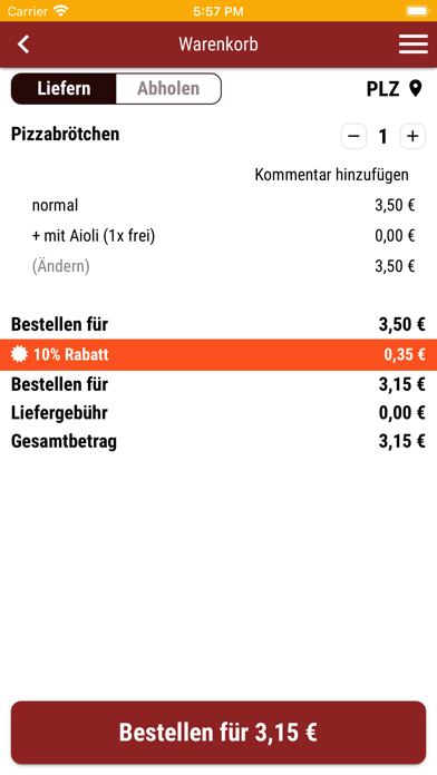 Schnellimbiss Wangen Screenshot