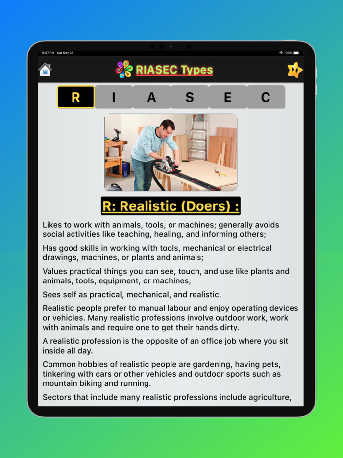 Holland Codes - RIASEC Test