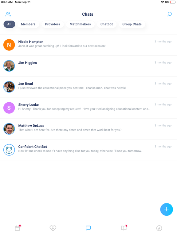 Confidant Provider iPad screenshot 5 - Health & Fitness app