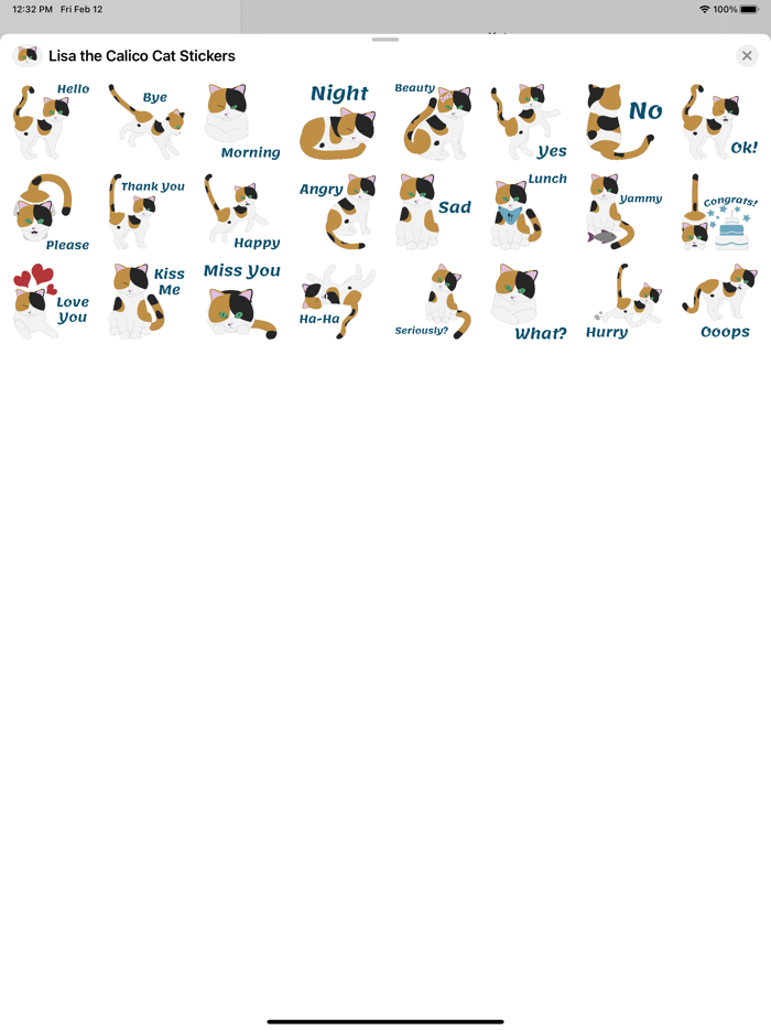 Lisa the Calico Cat Stickers