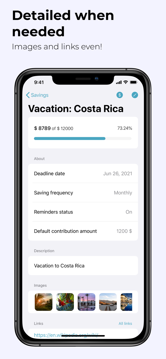 Savings - Savings Goals app