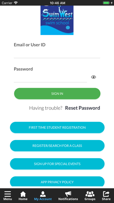SwimWest Swim School Screenshot