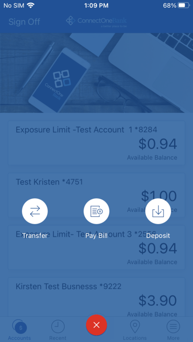 ConnectOne Bank Business App Screenshot