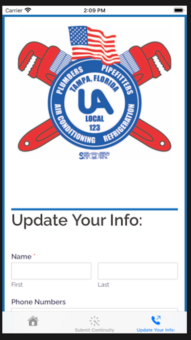 UA Local 123 Screenshot
