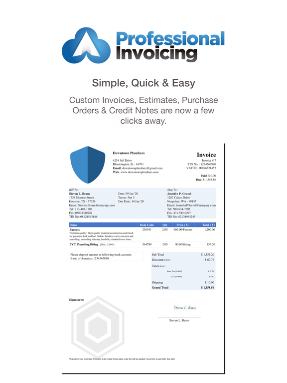 Screenshot #4 pour Professional Invoicing