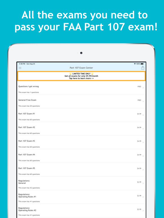 Part 107 Exam Center: FAA prep iPad screenshot 4 - Education app