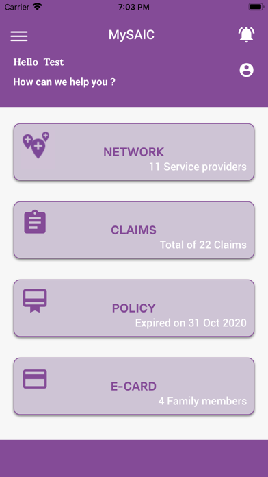 SAIC Insurance Screenshot