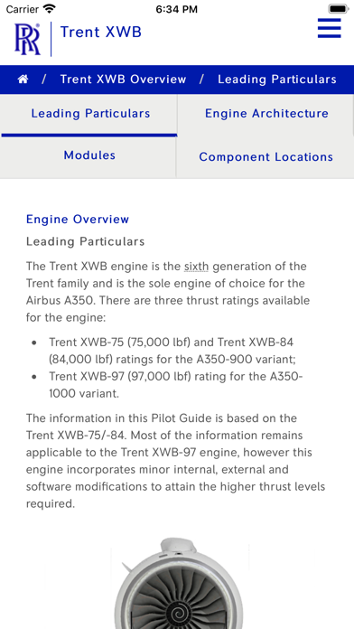 Trent XWB Pilot Guide Screenshot