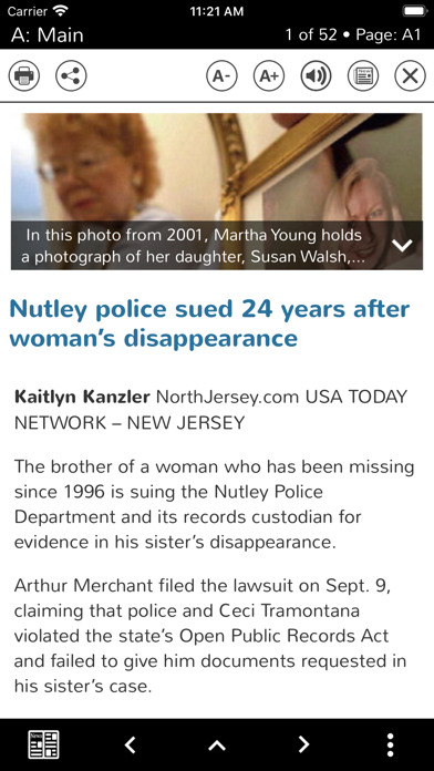 Nutley Sun eNewspaper Screenshot