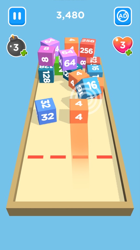 #6. 2048 Chain Cube 3D: Merge Game (iOS) Podle: ICEBEAR., JSC