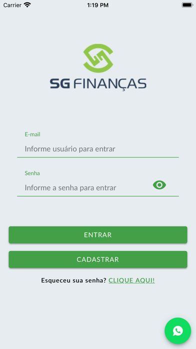 SGFinancas app Screenshot
