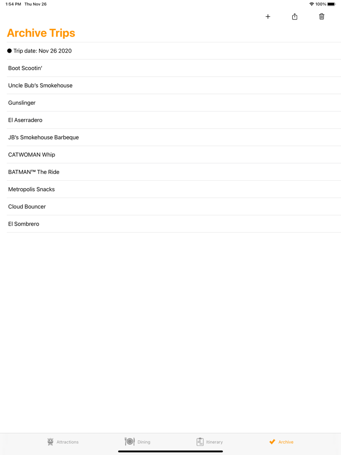 ThemePark Checklist Arlington