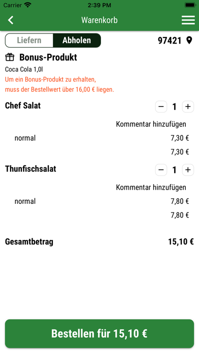 Pizzaservice Jordani Screenshot