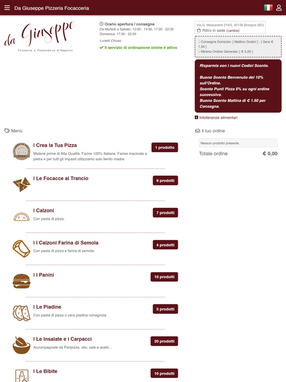 Screenshot #5 pour Da Giuseppe Focacceria