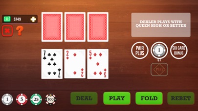 Three Card Poker Vegas Casino Screenshot
