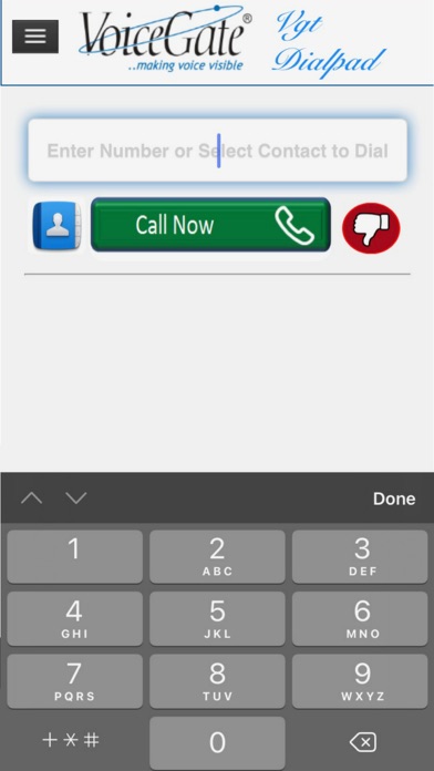 VGT Dialpad Screenshot